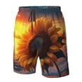 thumbnail image 4 of Balery Sunset Coast Sunflower Traje de Baño Estilo Hawaiano para Hombre, Shorts de Secado Rápido con Bolsillos-Large, 4 of 6