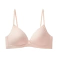 thumbnail image 2 of QASIEATN Solid Color Plunge Bras for Women Spaghetti Strap Wireless Demi Cup Bras Women's Underwear, 2 of 4