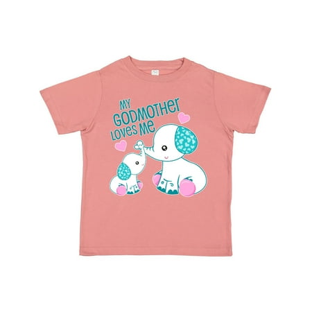 

Inktastic My Godmother Loves Me-cute Elephants Gift Toddler Boy or Toddler Girl T-Shirt