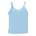 thumbnail image 4 of Women's Sleeveless Tank Top Form Fitting Scoop Neck Ribbed Knit Basic Cami Shirts Light Blue M, 4 of 6