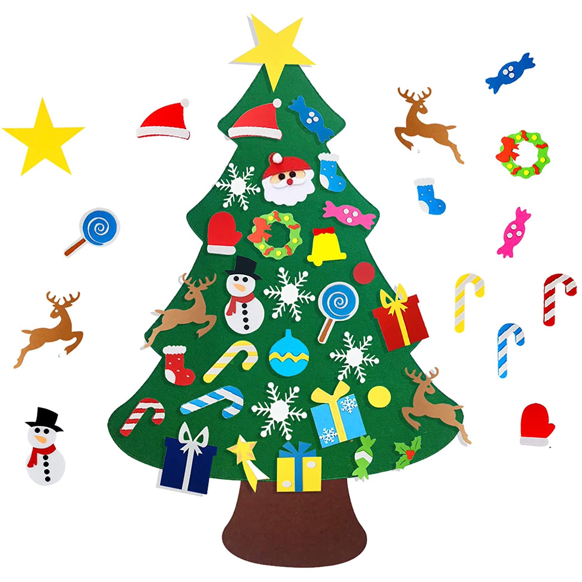 Intera DIY Felt Christmas Tree Set For Toddlers, Felt Christmas Tree