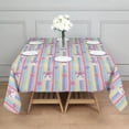 thumbnail image 3 of Colorful Striped Cartoon Unicorn Pattern Square Tablecloth,Waterproof Square Table Cover,Wipeable Spillproof Washable Table Cover for Home Kitchen Party Decor 60"x60"(152x152cm), 3 of 6