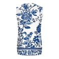 thumbnail image 5 of Stamzod Womens Cardigan 2026 Fashion Vintage Flower Printed Sleeveless Vest Cardigans with Pockets Lightweight Summer Clothes Blue XXXL, 5 of 8