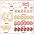 thumbnail image 3 of YANSION 40th Birthday Decorations for Women Lady, Retro Blush Pink Balloons, 40th Birthday Banner, Triangle Flag Banner, 40th Birthday Balloons, Rose Gold White Sand Nude Balloon Set, 3 of 7