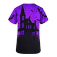 thumbnail image 4 of Yufatyle Short Sleeve V-Neck Halloween Scrub Tops with Pockets Nurse Shirts for Women Holiday Top Work UniformsPurple L, 4 of 5