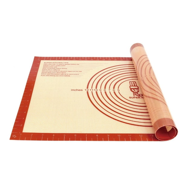 Folksy Super Kitchen - Tapete de silicona antideslizante extra grande con medidas de 16 x 26 pulgadas para tapete de silicona para hornear, tapete para encimera, tapete para amasar, revestimiento para