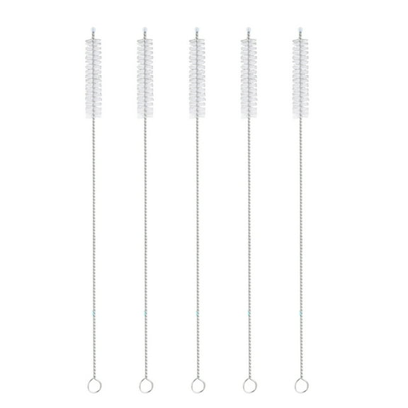 said 5 Pcs 20x0.8cm Stainless Steel Drinking Straw Brush Cleaner Brush for Straws