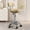 khaki, variant on Saddle Stool with Back and Ring Pedal, Adjustable Hydraulic Rolling Chair with Wheels for Salon, Spa, Medical, Massage & Drafting Use Black