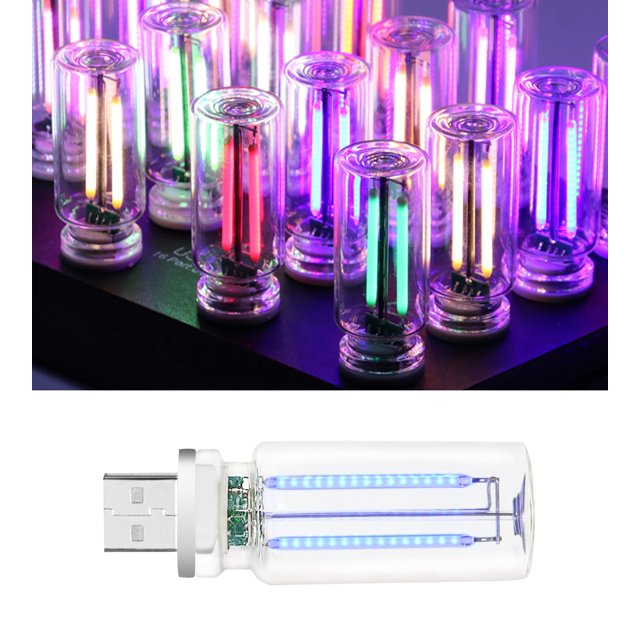 Lámpara de coche retro USB KENANEK con control táctil LED, luz azul