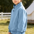 thumbnail image 6 of akafmk Boys Mockneck Sweatshirts Long Sleeve Pullover Sweatshirt Button Stand Collar Ribbed Cuffs Casual Tops Kids Fall Winter Clothes, Size 13-14 Years, 6 of 7