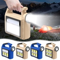 Solar Powered Flashlight LED COB Portable Work Light Rechargeable Outdoor Emergency Lamp with Long Battery Life