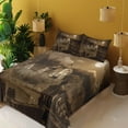 thumbnail image 2 of Ambesonne Brown Fitted & Top Sheet Set with Shams, Medieval House, Brown, 2 of 5