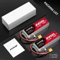 thumbnail image 5 of 2pcs HRB 4S 14.8V 2200mAh XT60 LiPo Battery for RC Car Truck Racing Boat FPV Plane, 5 of 7