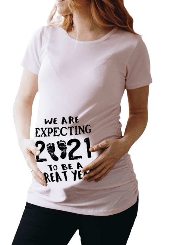 fregthf Maternity T-Shirt Pregnant Round Neck Letter Printed Tees Summer Short Sleeve Tops for Pregnancy Women Style1 S 