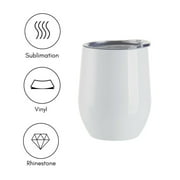 Craft Express 6 Pack 12 oz Glitter Sparkling Stainless Steel Stemless Sublimation Cups