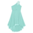 thumbnail image 3 of YEAHDOR Girls Special Occasion Dress One Shoulder Chiffon Formal Party Gown Juniors Bridesmaid Wedding Flower Girls Dress Mint Green 8, 3 of 6