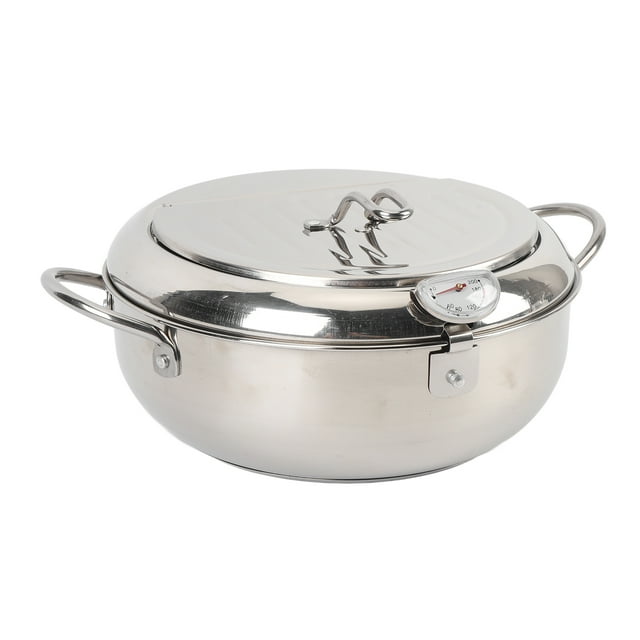 Olla para freidora, Freidora Pequeña de Estilo Japonés de Acero inoxidable 201 Con Control de Temperatura y Escurridor de Goteo de Aceite, Olla para Freír Conpa Papa