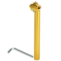 Unique Bargains Bike Seat Post 31.6x300mm Bike Saddle Post Seat Tube Aluminum Alloy Gold Tone Extra Long Adjustable Angle