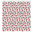 thumbnail image 3 of Ambesonne Floral Shower Curtain, Vintage Inspired Tulips Art, 69"Wx84"L, Red Green, 3 of 5