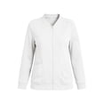 thumbnail image 6 of Vivianyo HD Women's V‑Neck Zip Up Nurse Work Sweatshirt, Fitted Stretch Long Sleeve Top, Fall Uniform Cover Up with Pen Sleeve Slots and Pockets for Medical Workplace and Daily Errands, Sizes S-2XL, 6 of 7