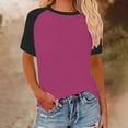 thumbnail image 2 of Timegard Plus Size Tops for Women Crewneck Drop Shoulder Color Block Casual Comfy Short Sleeve Tee Shirts, 2 of 5