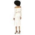 thumbnail image 2 of Michael Kors Womens Belted Tie Waist Off-Shoulder Midi Dress, white, XL, 2 of 2