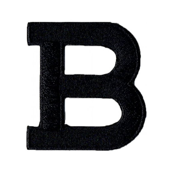 Wholesale Alphabet Letter B Applique Black Embroidery Iron-On Patch and Sew-On Patch