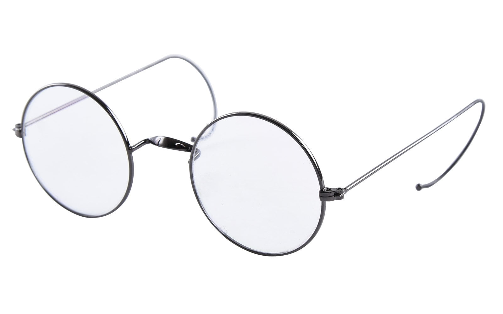 Blue Light Blocking Reading Glasses, Retro Mid Large Round Wire Rim Glasses Readers with Cable Temple No Nose Pads