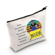 LEVLO Believe Ted Fans Cosmetic Make Up Bag Ted TV Show Inspired Gift You Are Braver Stronger Smarter Than You Think Ted Zipper Pouch Bag For Women Girls