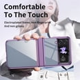 thumbnail image 4 of ELEHOLD for Samsung Galaxy Z Flip 4 Case, Slim Plating PC Transparent Hinge Protection Crystal Clear Rugged Phone Case for Samsung Galaxy Z Flip 4,Purple, 4 of 7