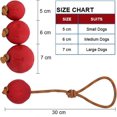 thumbnail image 2 of KAIYANG 2 bolas con cuerda de juguete para perros, pelota de goma sólida elástica duradera de 7 cm (azul + rojo), 6 cm azul y rojo, 2 of 5