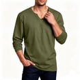 thumbnail image 6 of Long Sleeve Hippie Shirts for Men - Casual Loose Fit Soft Breathable Full Sleeves Mens V Neck Longline T Shirts Size M-5XL Army Green, 6 of 6