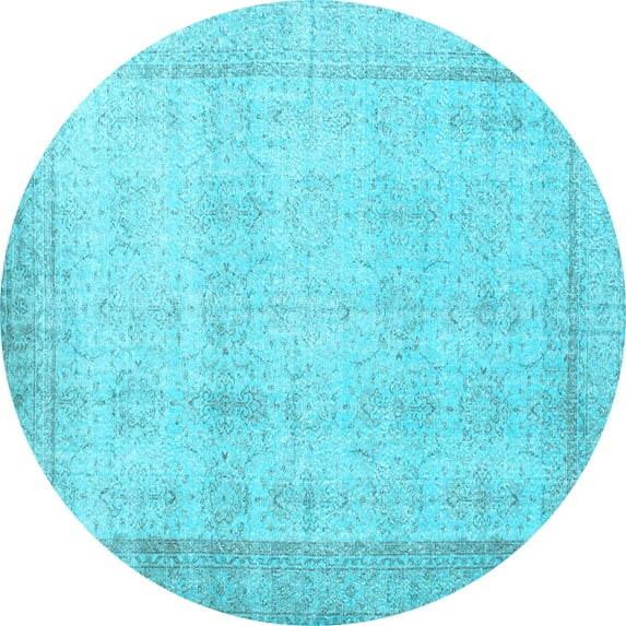 Ahgly Company Indoor Round Persian Light Blue Traditional Area Rugs, 5' Round