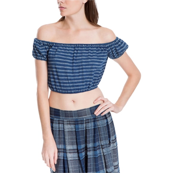 Camiseta básica texturizada Max Studio London para mujer azul pequeña