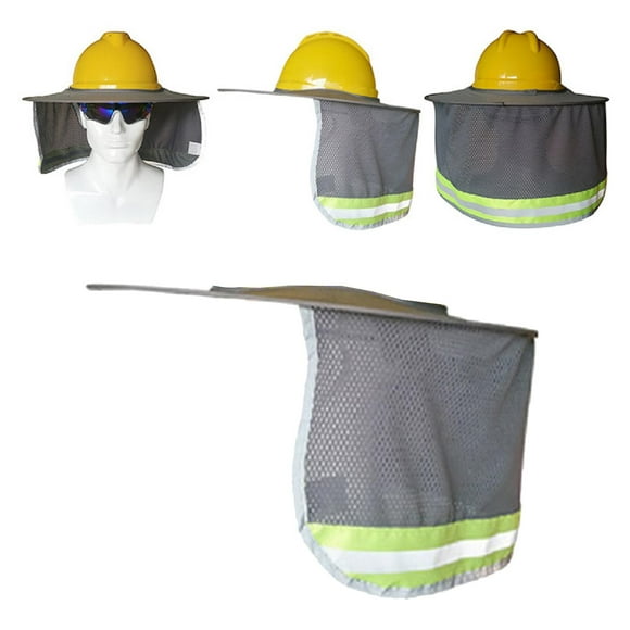 Casco de construcción Yotijar reflectante de protección para el cuello Gris