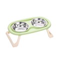 thumbnail image 3 of 1 cuenco plegable de acero inoxidable para mascotas, cuenco para comida para gatos, cuenco para comida para perros, cuenco doble con protección para el cuello y patas altas, 3 of 5