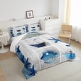 thumbnail image 2 of Blue Hawaii Comforter Set Starfish Quilt for Women Adults,Patchwork Fish Ocean Bedding Set King Nautical Sailboat Duvet Insert,Tropical Sand Sea Animal Beach Decor, 2 of 5