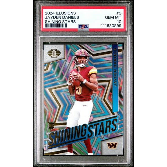 Graded 2024 Panini Illusions Jayden Daniels #3 Shining Stars Rookie RC Football Card PSA 10 Gem Mint