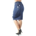 thumbnail image 5 of Fashion2Love Womens Junior Plus Size Juniors below Knee Length Midi Pencil Ripped Denim Skirt, 5 of 10