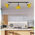 thumbnail image 6 of FSLiving Adjustable Angle H-Type Track Pendangt Light,E26 Matte Black Base with Yellow Metal Shade,Remote Control Dimmable Color Changing Timing Lamp for Home Kitchen Farmhouse,Customizable - 1 Light, 6 of 7