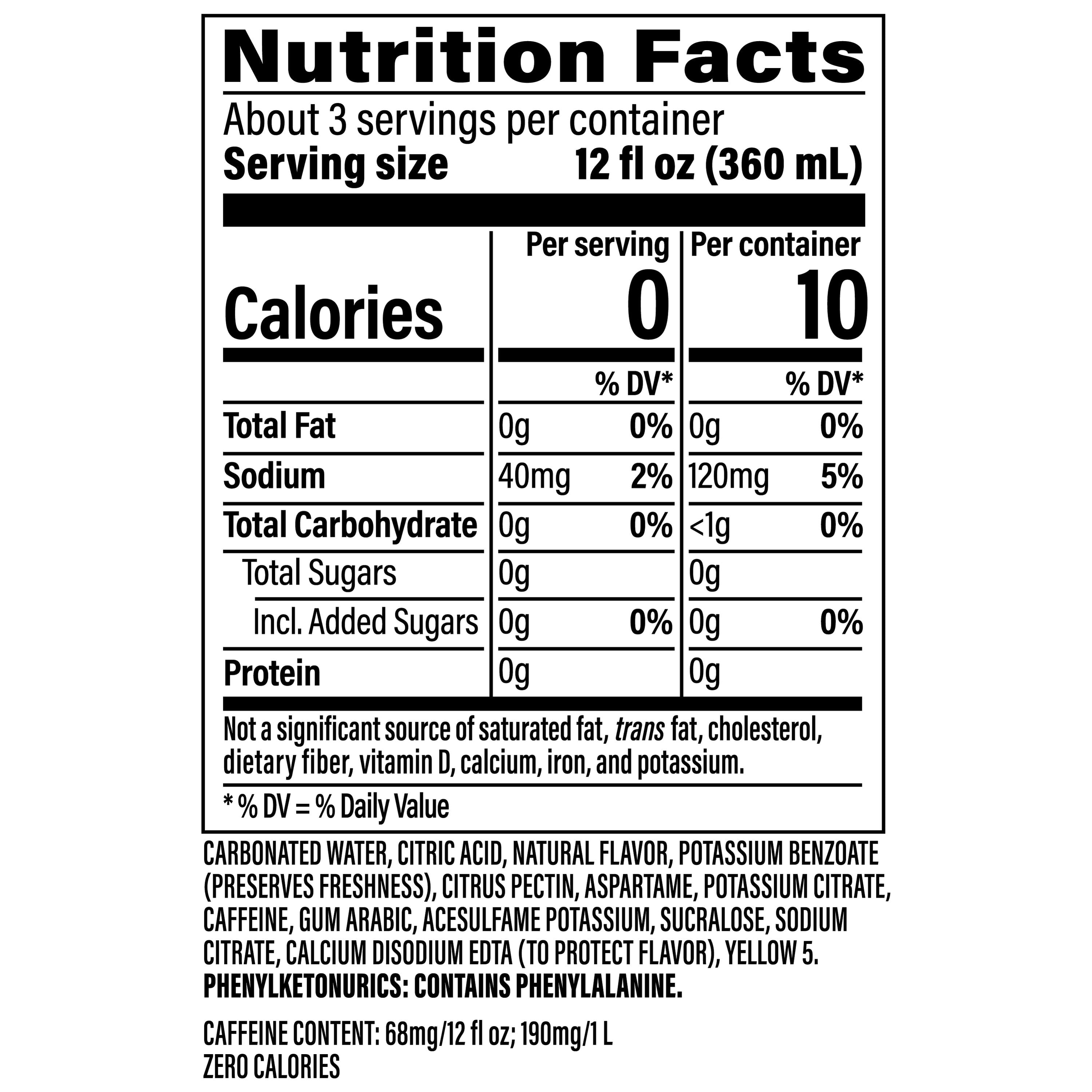 Mountain Dew Zero Sugar Citrus Soda Pop, 1 Liter Bottle