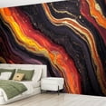 thumbnail image 2 of Peel and Stick Wallpaper Canvas Water Marble Texture Hot Volcanic Lava Red Orange Swirls Marble like Modern Art Wall Mural Decor Self Adhesive and Removable 69in x 98in, 2 of 6