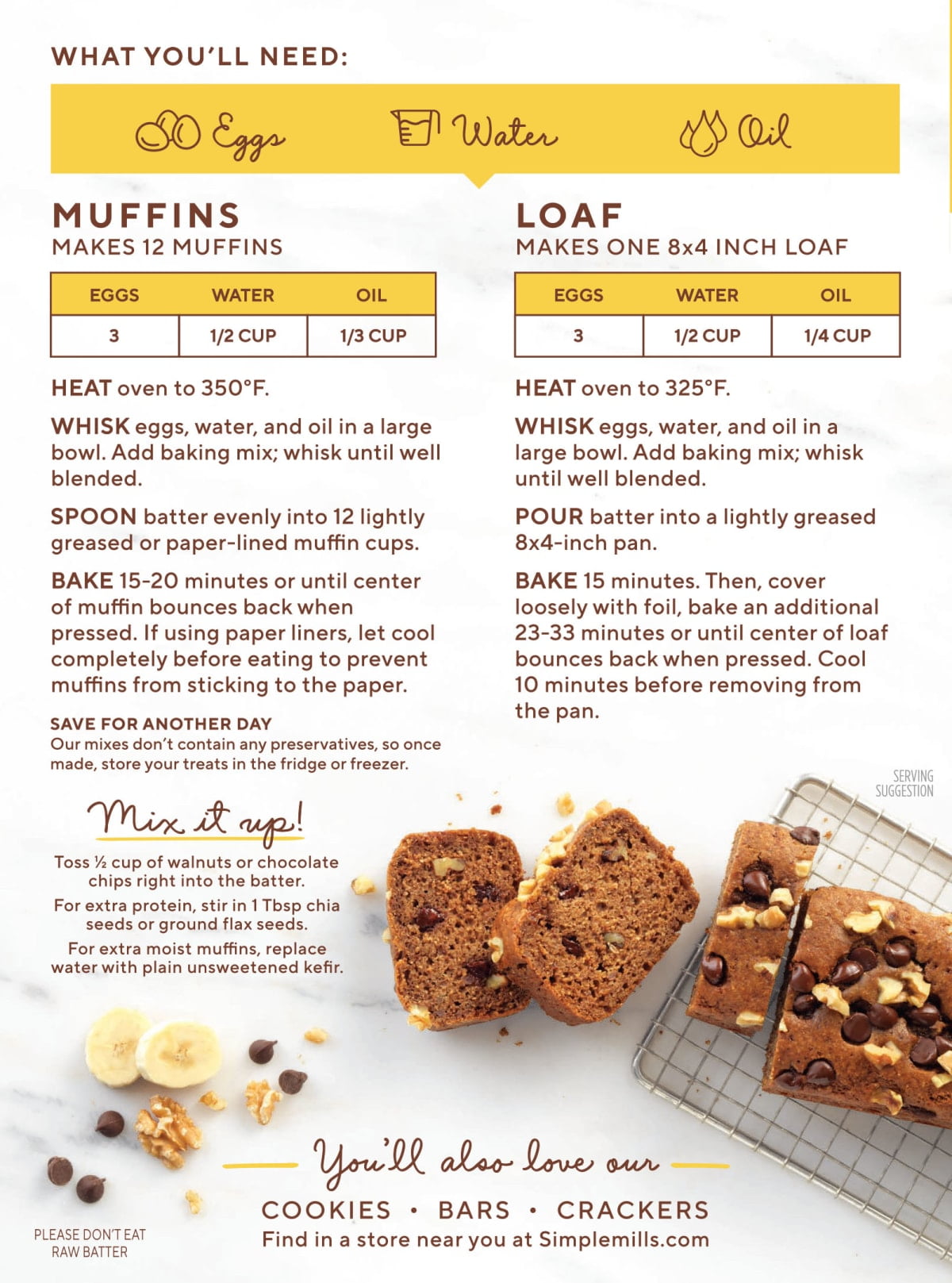 (2 pack) Simple Mills Almond Flour Banana Muffin and Bread Mix, Gluten-Free Baking Mix, 9 oz Box