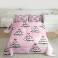 thumbnail image 2 of jejeloiu Chic Xmas Tree Bedding Comforter Set,Pink Bow Tie Twin Comforter Sets,Merry Christmas Bedding Set For Teens,Ultra Soft Home Decor Reversible,2-Piece, 2 of 8