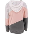 thumbnail image 4 of Sweat à Capuche Rayé Color Block pour Femmes Manches Longues Décontracté, 4 of 7