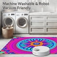 thumbnail image 5 of ODIKA 8'x10' Machine Washable Non-Slip Area Rug, Sunburst Medallion Vintage With Intricate Radial Design High Traffic Rug, Pink, 352451, 5 of 5