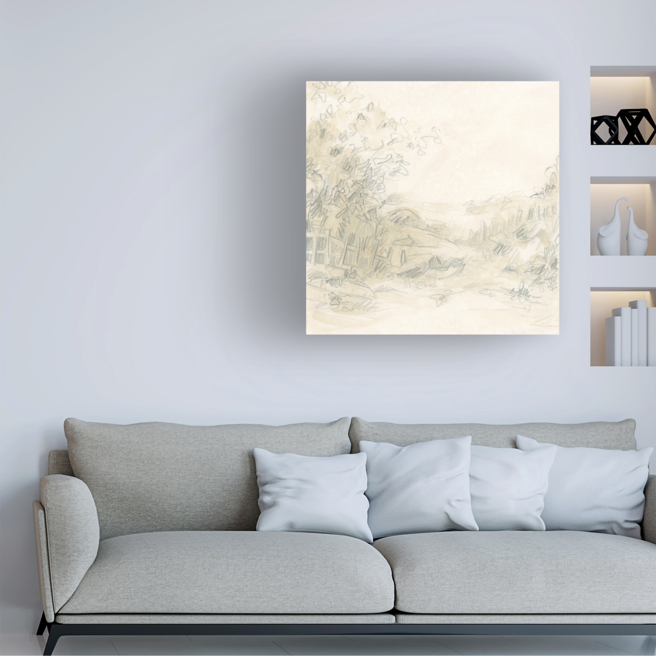 Trademark Fine Art June Erica Vess Parchment Field Study I Canvas Wall Art