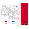 Prince Lionheart Color and Draw Reusable Silicone Placemat with Markers and Travel Sleeve, Dino