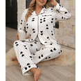 thumbnail image 2 of Sucegi Plus size Exclusive for women, heart-print pajama set, super comfortable – Plus size women's pajama set,（1X-4X) casual lazy loungewear., 2 of 6