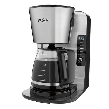 Mr. Coffee - 12-Cup Coffeemaker - Black/Stainless